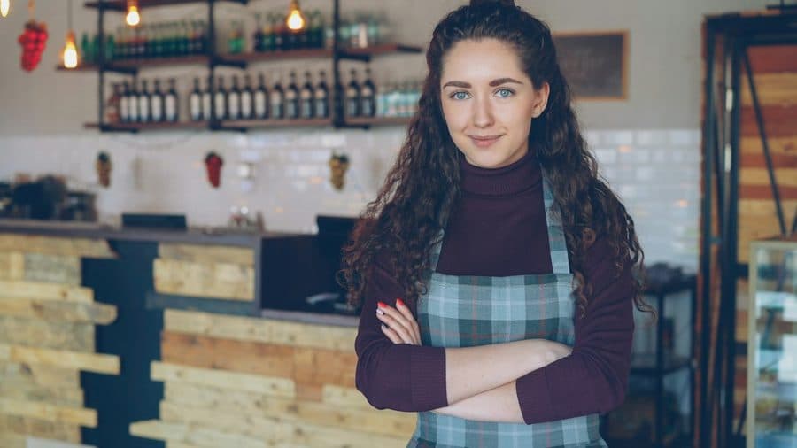 A small business owner in her storefront